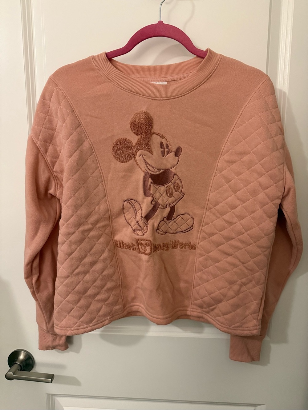 🍁 Disney Women's Quilted Mickey Sweatshirt - Rose gold